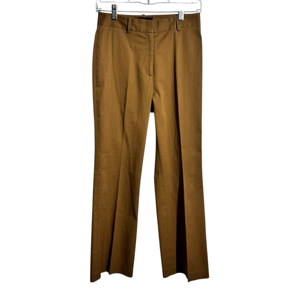 Nili Lotan Dress Chino Pant Women 0 Camel Brown Classic Workwear Cotton‎ Preppy